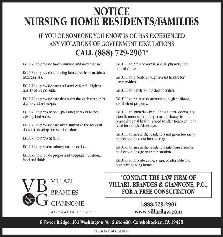 Villari Brandes & Giannone notice to nursing home residents and families about their rights